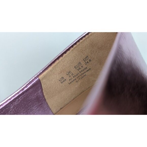 Franco Sarto 8M Shoes Light Pink Purple Metallic Tiari Slip-On Loafers Flats - Picture 11 of 11